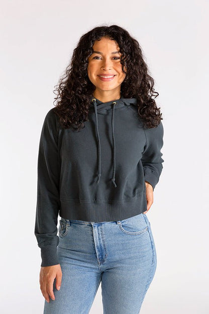 Page Cropped Hooded Sweatshirt Pattern - Chalk + Notch - Simplifi Fabric