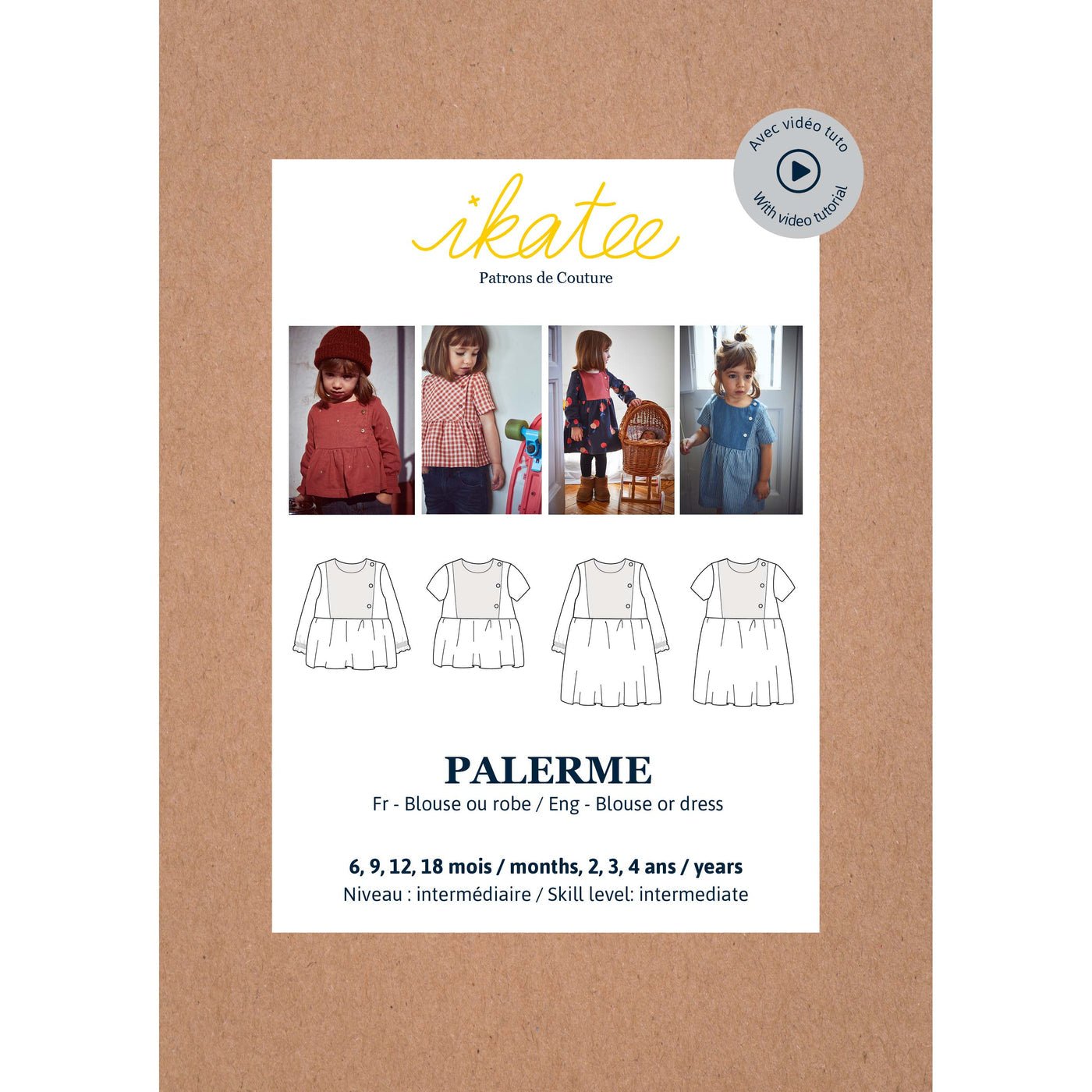 Palerme Blouse or Dress Sewing Pattern - Baby 6M/4Y - Ikatee - Simplifi Fabric