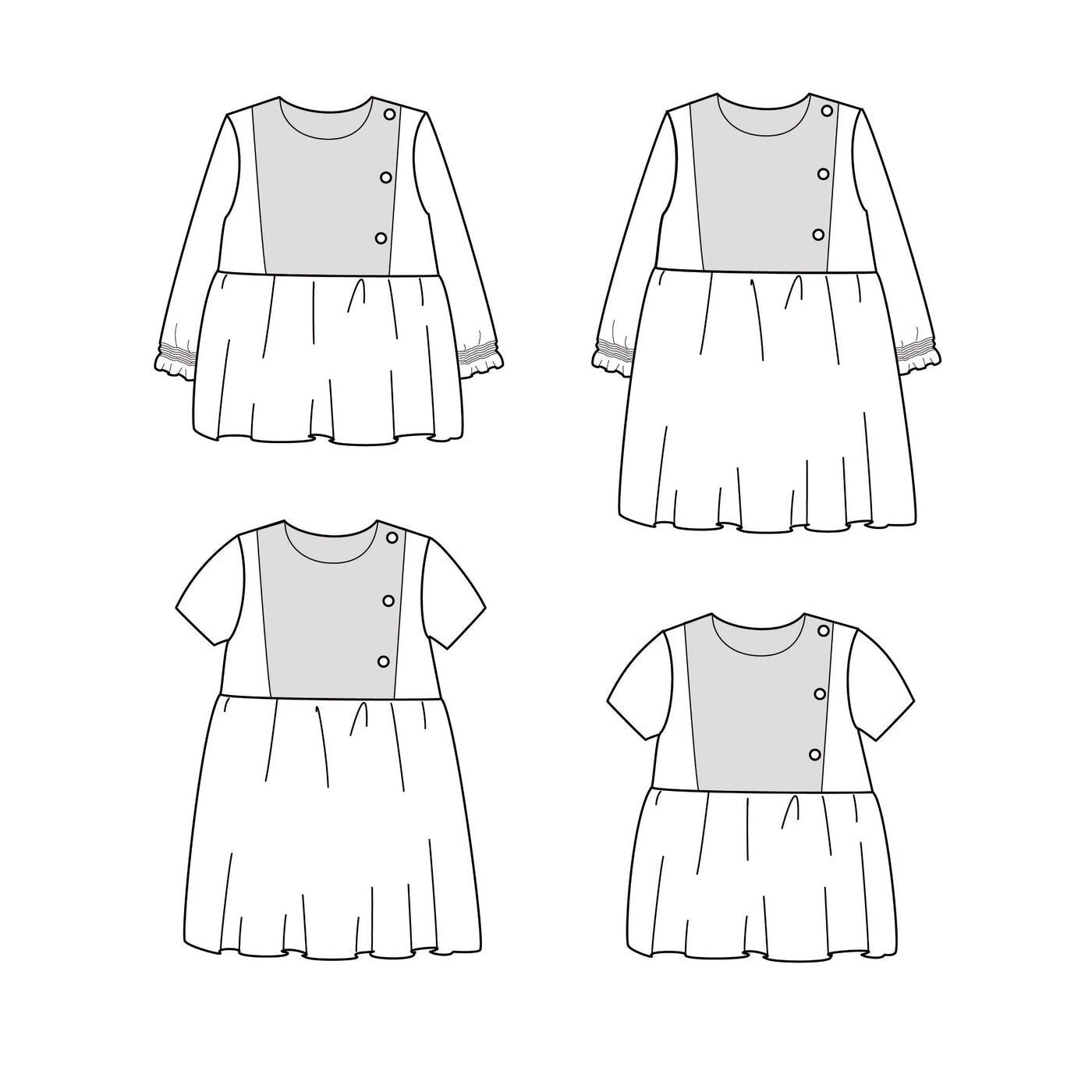 Palerme Blouse or Dress Sewing Pattern - Baby 6M/4Y - Ikatee - Simplifi Fabric