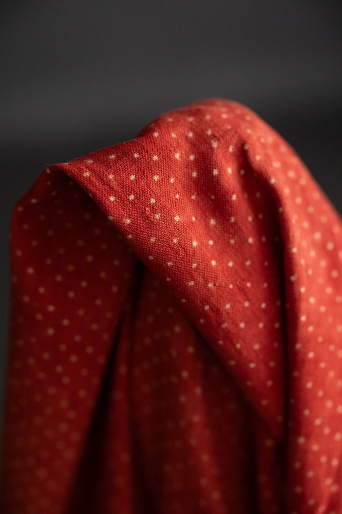 Paprika Spot Block Print Indian Organic Cotton - Merchant & Mills - Simplifi Fabric