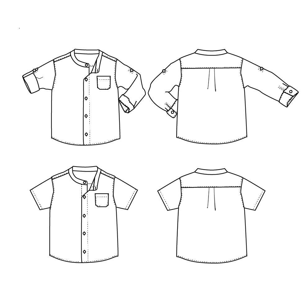 Paris Kids Shirt Sewing Pattern - Kids 3/12 - Ikatee - Simplifi Fabric