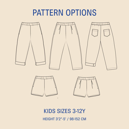 Volume Pants Kids' Paper Pattern - Wardrobe by Me