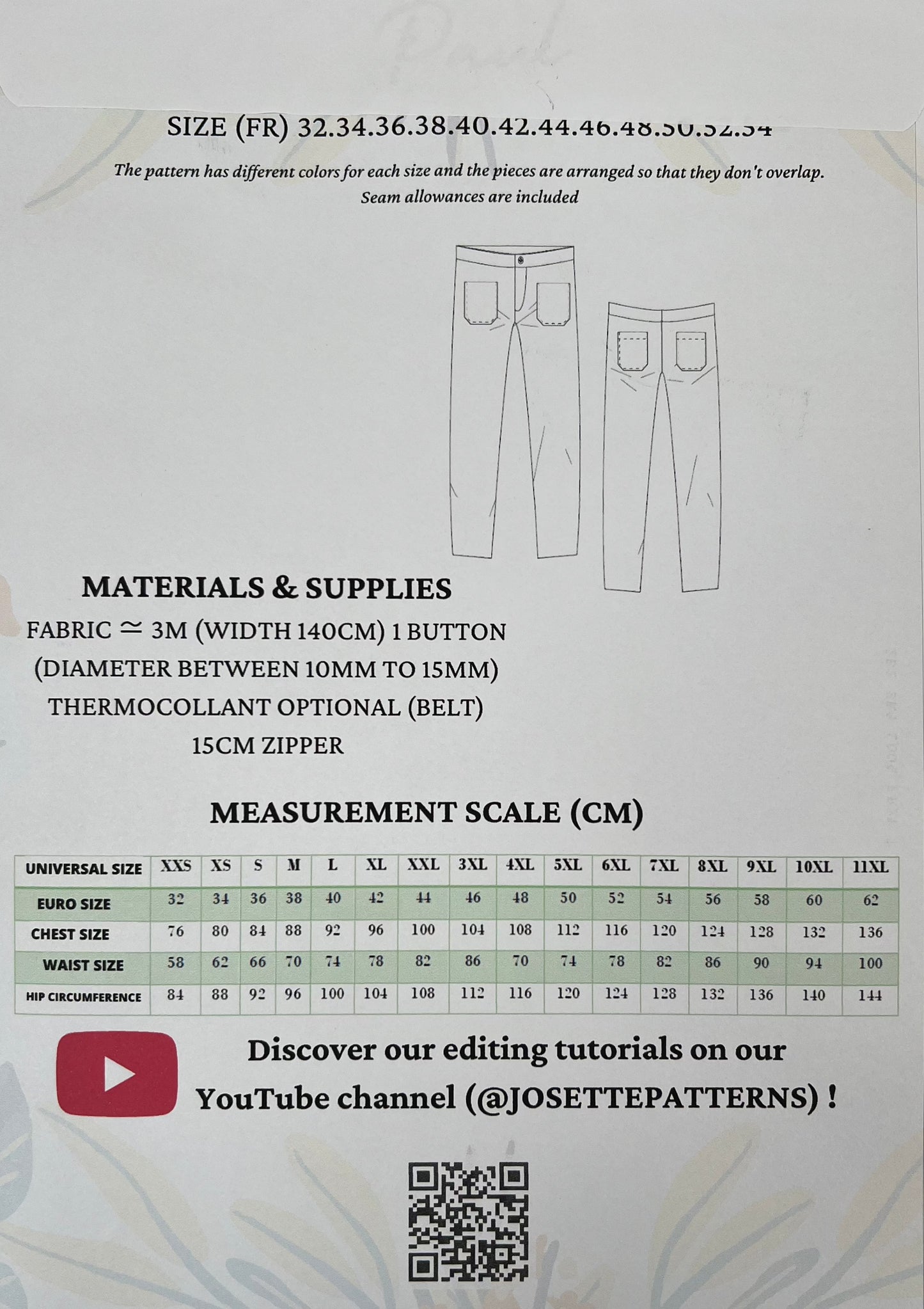 Paul - Womens Pants - Josette Patterns