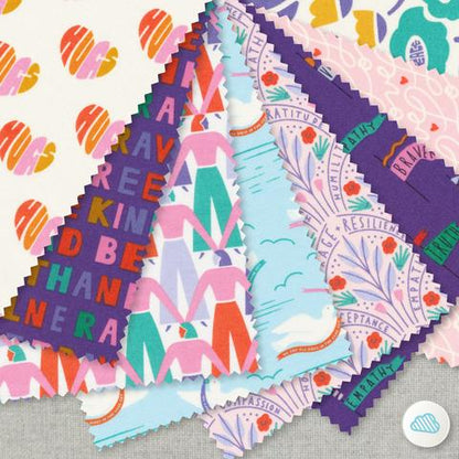 Pennant Power - Pink - Universal Love - Elizabeth Olwen - Cloud 9 Fabrics - Poplin - Simplifi Fabric