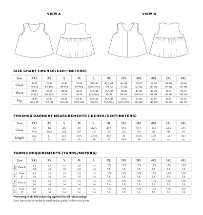 Peplum Split Tank PDF Pattern - Matchy Matchy Sewing Club - Simplifi Fabric