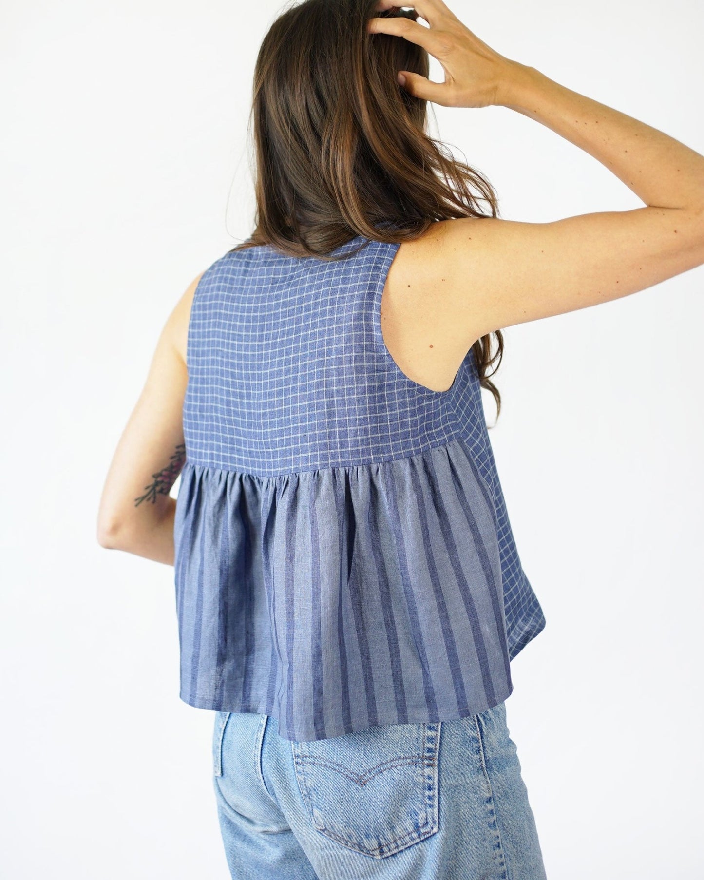 Peplum Split Tank PDF Pattern - Matchy Matchy Sewing Club - Simplifi Fabric