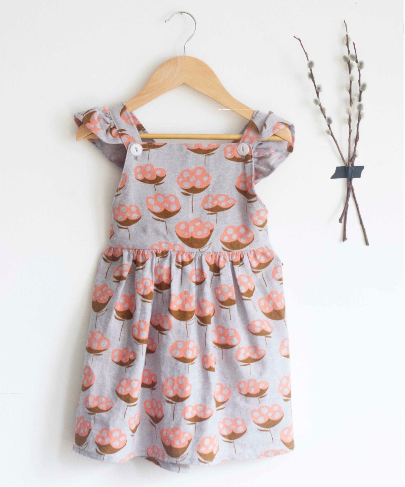 Pinafore Ruffle Dress Childrens Sewing Pattern - Fiona Hanna - Simplifi Fabric