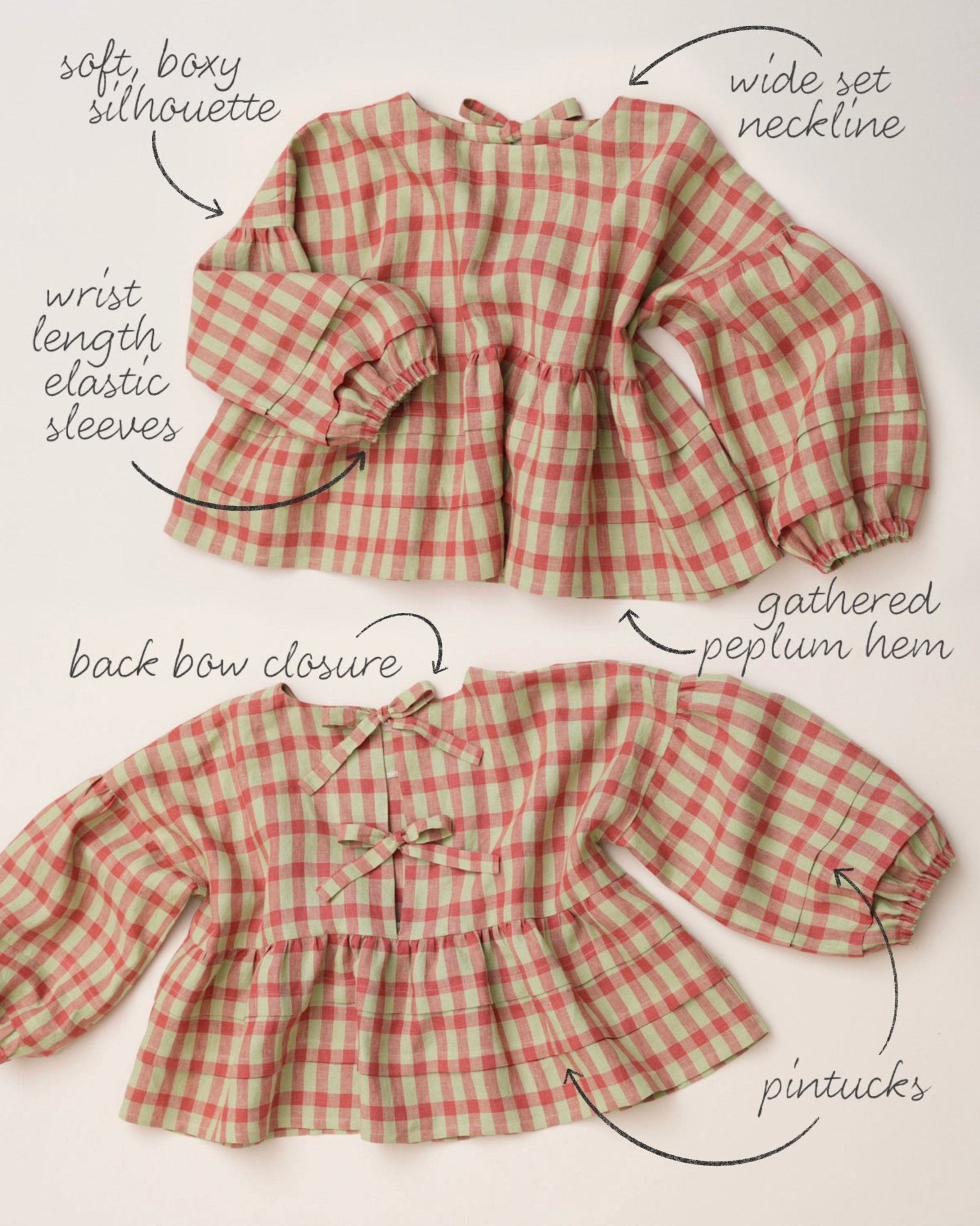 Pintuck Blouse PDF Pattern - Matchy Matchy Sewing Club - Simplifi Fabric