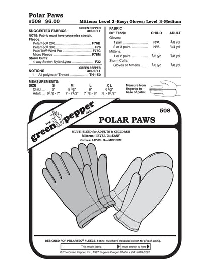 Polar Paws Pattern - 508 - The Green Pepper Patterns - Simplifi Fabric