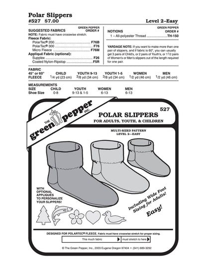 Polar Slippers Pattern - 527 - The Green Pepper Patterns - Simplifi Fabric