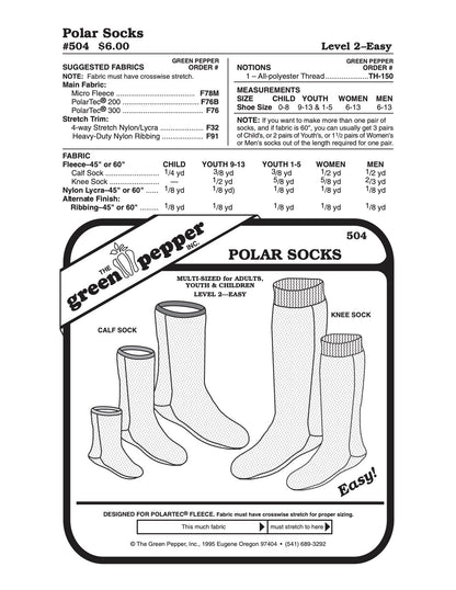 Polar Socks Pattern - 504 - The Green Pepper Patterns - Simplifi Fabric