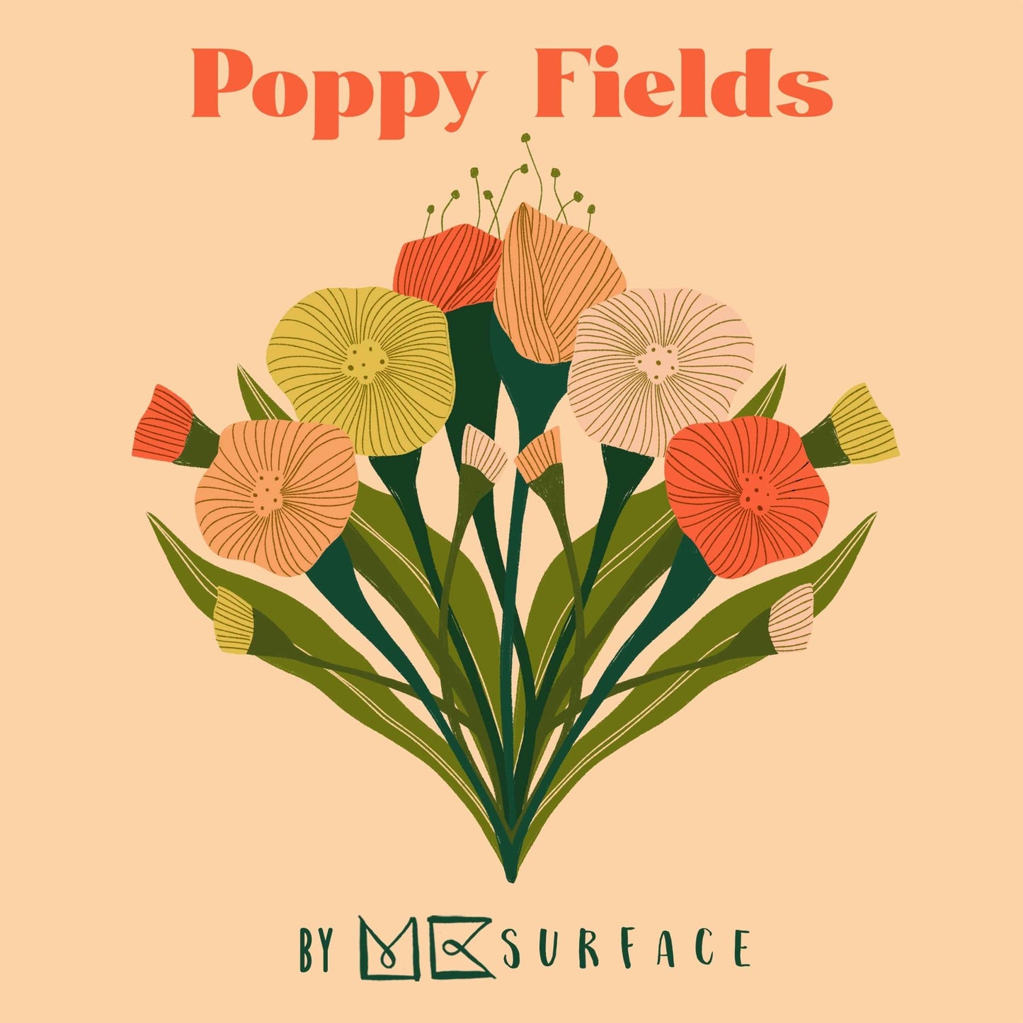 Poppy Vines - Poppy Fields - MK Surface - Cloud 9 Fabrics - Poplin - Simplifi Fabric