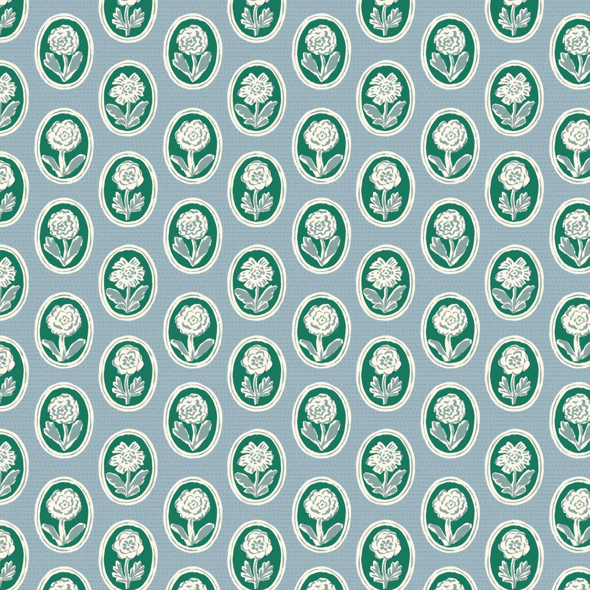 Pressed Flowers - Blue/Green - Happy Homestead - Samantha Johnson - Cloud 9 Fabrics - Poplin - Simplifi Fabric