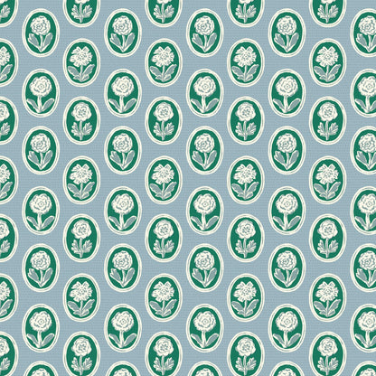Pressed Flowers - Blue/Green - Happy Homestead - Samantha Johnson - Cloud 9 Fabrics - Poplin - Simplifi Fabric