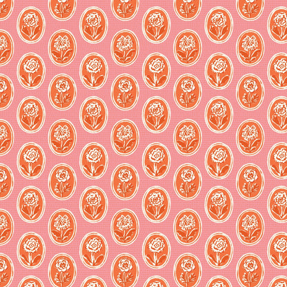 Pressed Flowers - Pink/Orange - Happy Homestead - Samantha Johnson - Cloud 9 Fabrics - Poplin - Simplifi Fabric