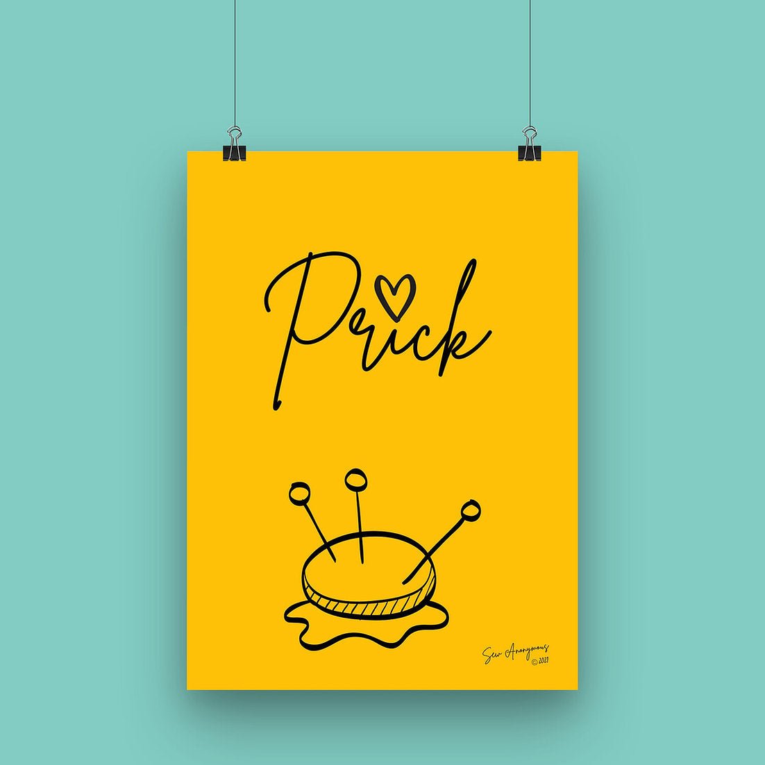 "PRICK" Sewing Themed A4 Print - Sew Anonymous - Simplifi Fabric