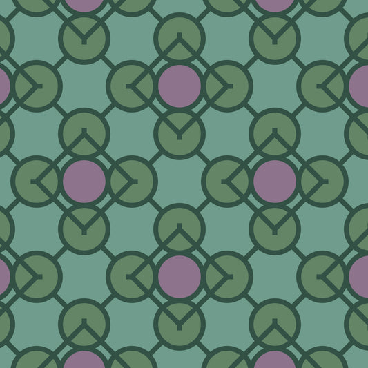 Prism 27978 - Green/Lilac - Wright Prisms - Frank Lloyd Wright - Cloud 9 Fabrics - Barkcloth - Simplifi Fabric