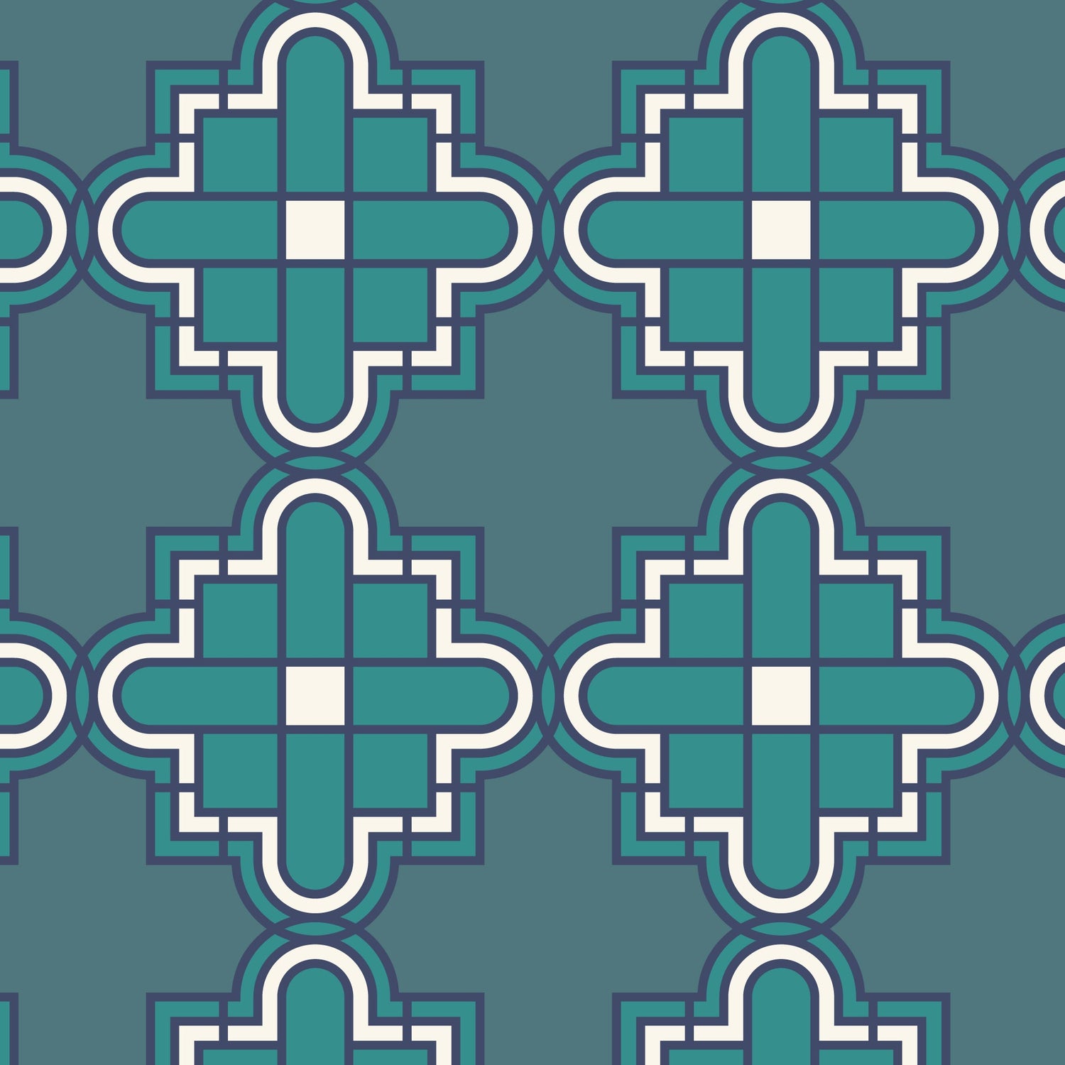 Prism 27980 - Teal - Wright Prisms - Frank Lloyd Wright - Cloud 9 Fabrics - Barkcloth - Simplifi Fabric