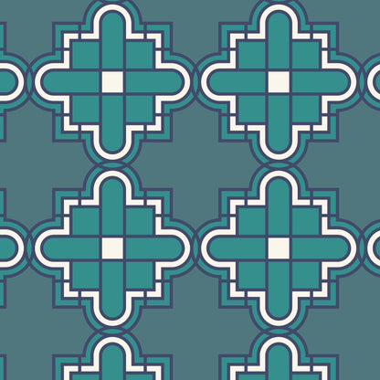 Prism 27980 - Teal - Wright Prisms - Frank Lloyd Wright - Cloud 9 Fabrics - Barkcloth - Simplifi Fabric