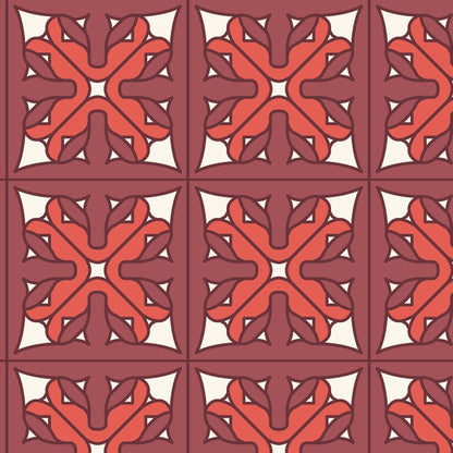 Prism 27985 - Red - Wright Prisms - Frank Lloyd Wright - Cloud 9 Fabrics - Barkcloth - Simplifi Fabric