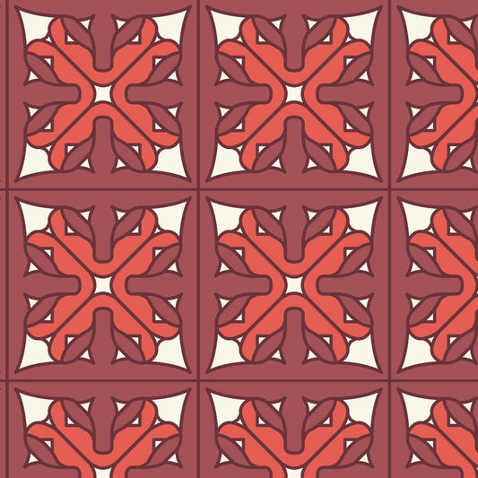 Prism 27985 - Red - Wright Prisms - Frank Lloyd Wright - Cloud 9 Fabrics - Barkcloth - Simplifi Fabric