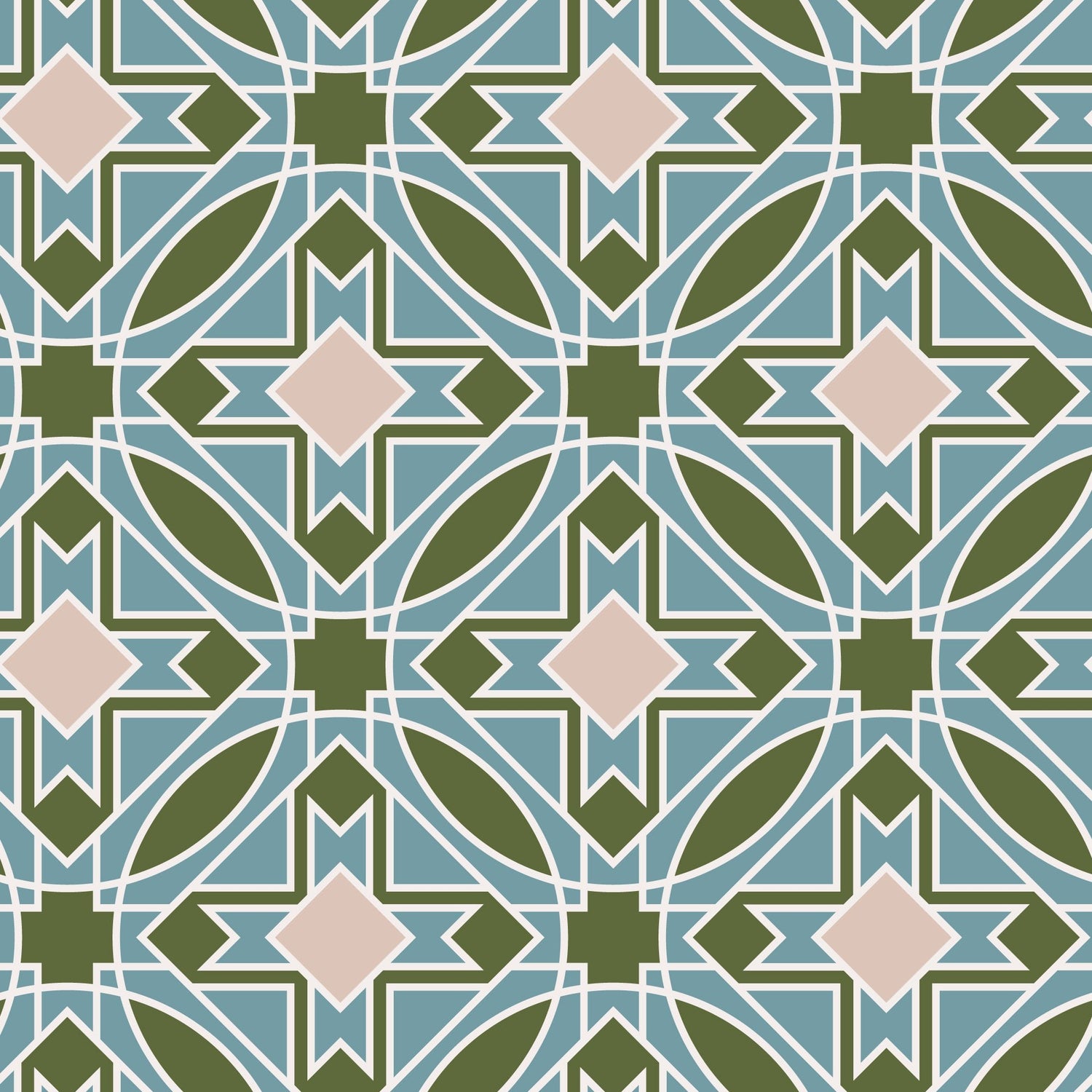 Prism 27989 - Olive/Blue - Wright Prisms - Frank Lloyd Wright - Cloud 9 Fabrics - Barkcloth - Simplifi Fabric