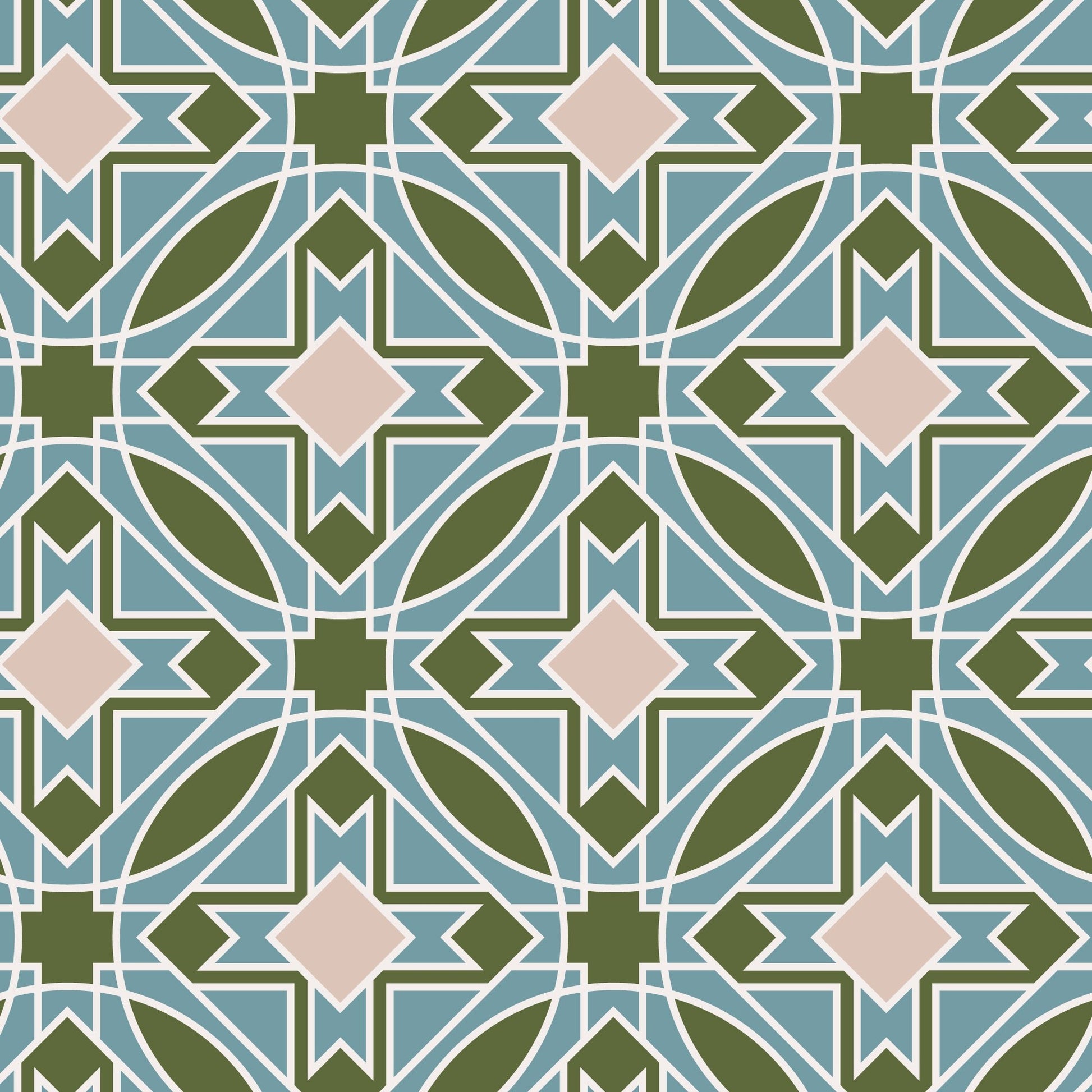 Prism 27989 - Olive/Blue - Wright Prisms - Frank Lloyd Wright - Cloud 9 Fabrics - Barkcloth - Simplifi Fabric