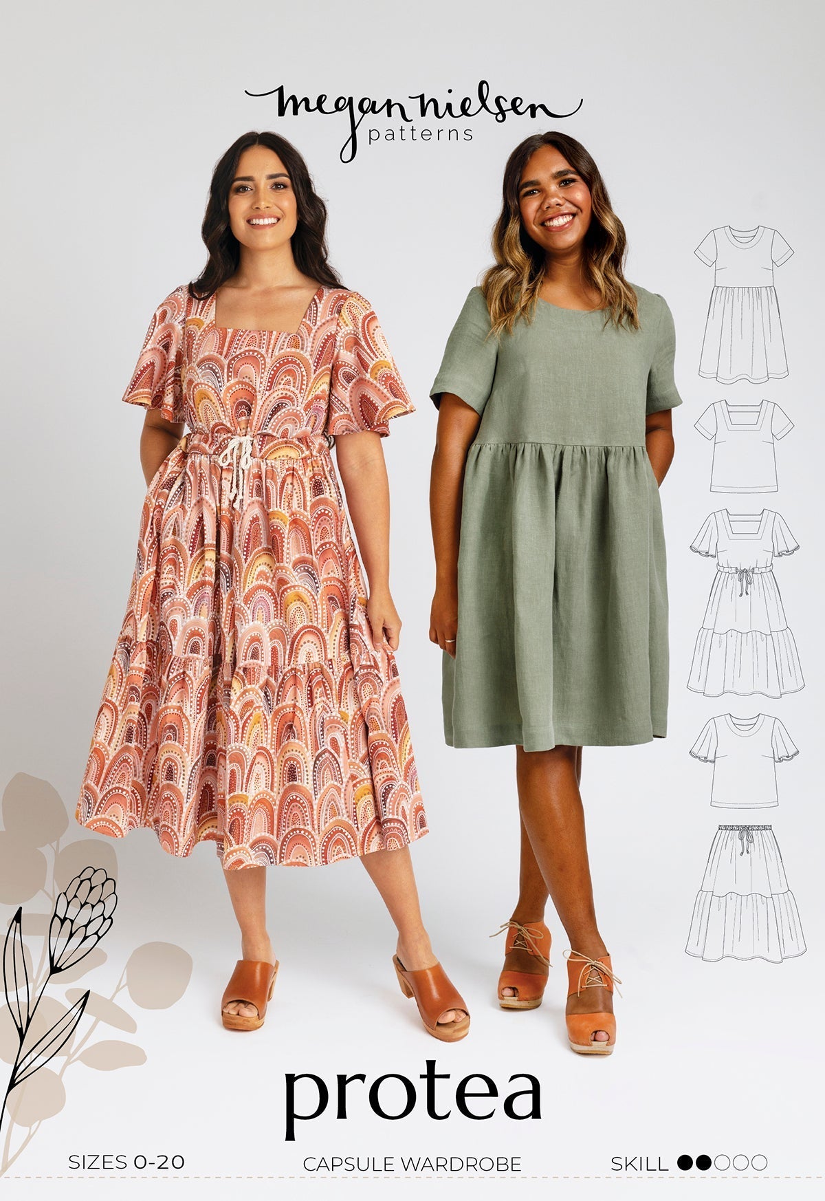 Protea Capsule Wardrobe Set - Megan Nielsen Patterns - Sewing Pattern - Simplifi Fabric