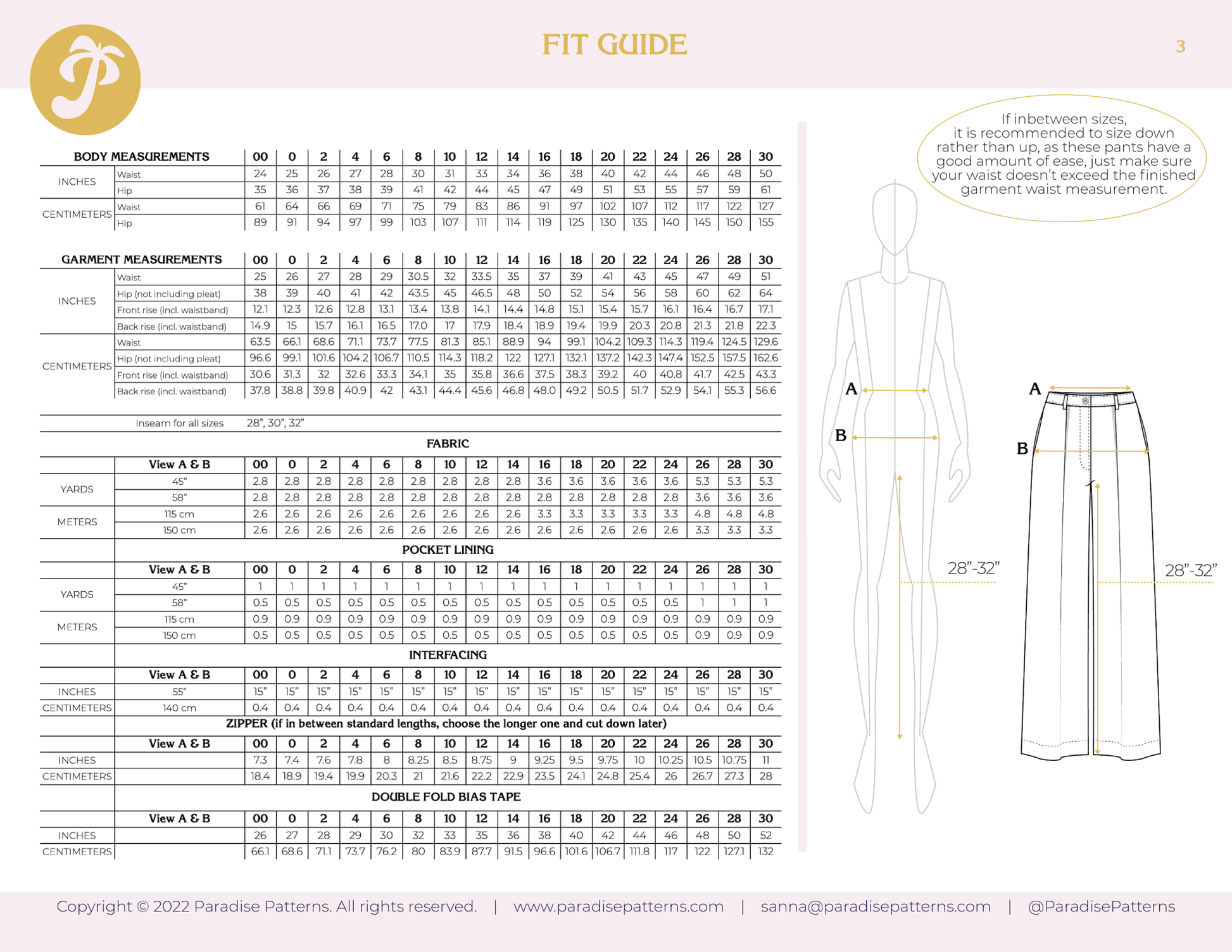 Protea Pants PDF Pattern - Paradise Patterns - Simplifi Fabric