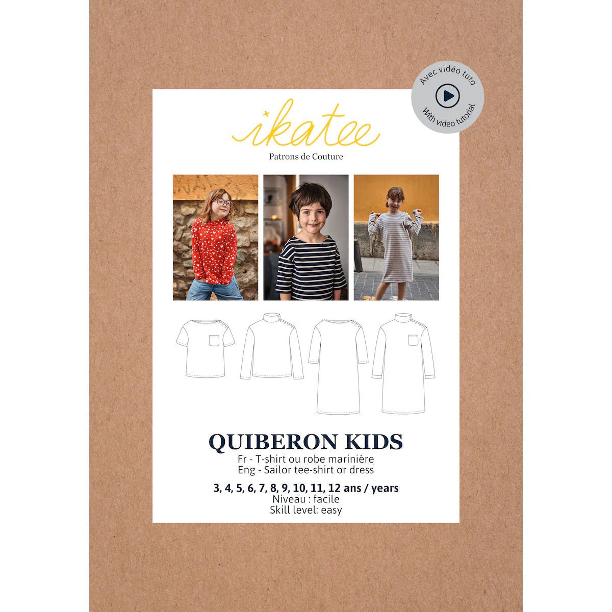 QUIBERON Sailor T-Shirt & Dress Sewing Pattern - Kids 3/12Y - Ikatee - Simplifi Fabric