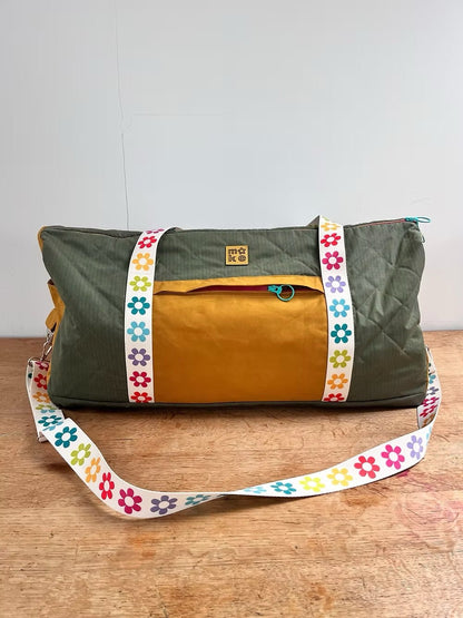 Rainbow Black Stripe Webbing - Two Stitches Patterns - 38mm/ 1.5" (sold by the meter) - Simplifi Fabric