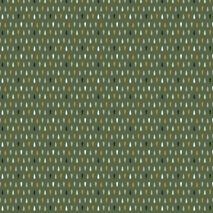 Raindrops - Green - Spring Showers - Ann Gardner - Cloud 9 Fabrics - Poplin - Simplifi Fabric