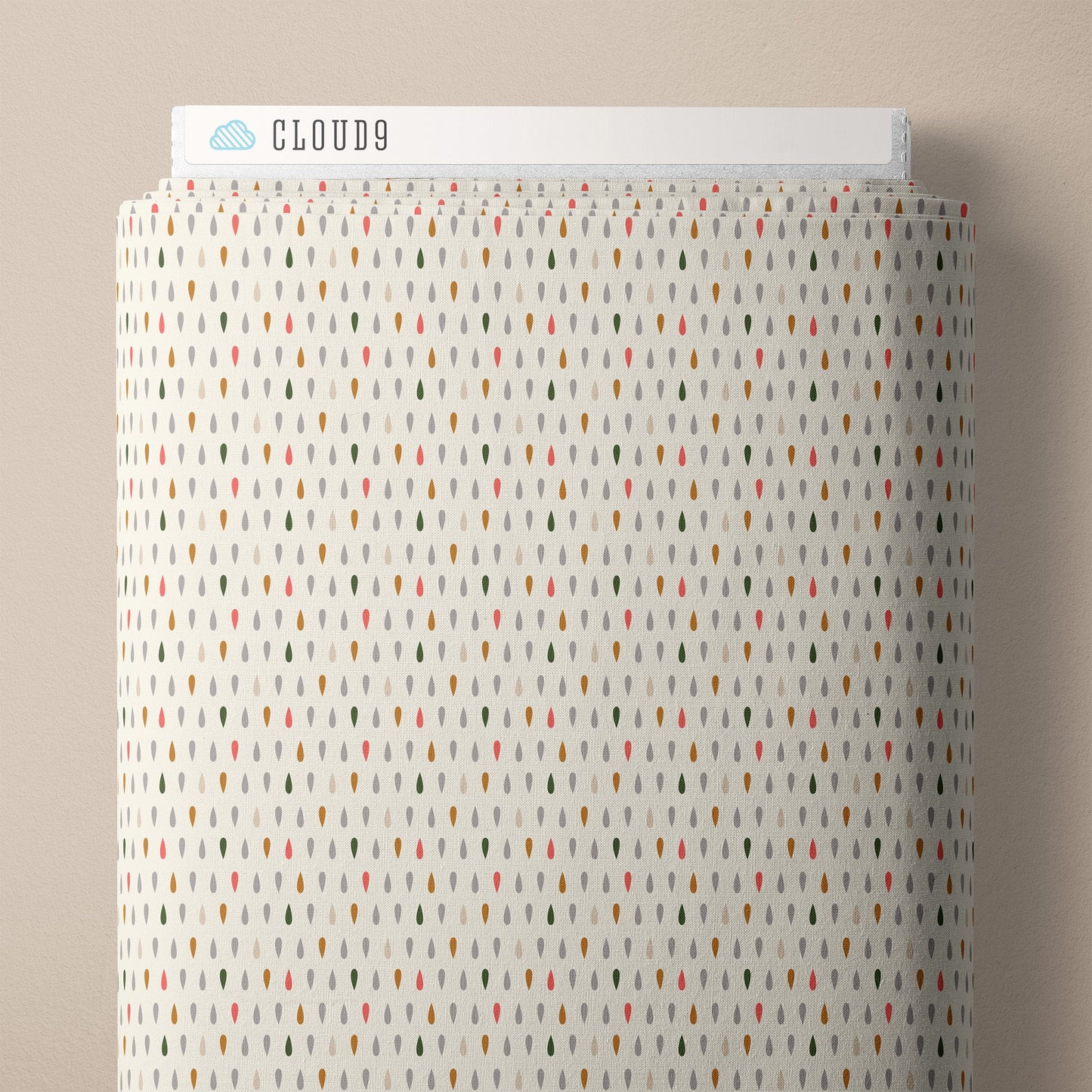 Raindrops - Natural - Spring Showers - Ann Gardner - Cloud 9 Fabrics - Poplin - Simplifi Fabric
