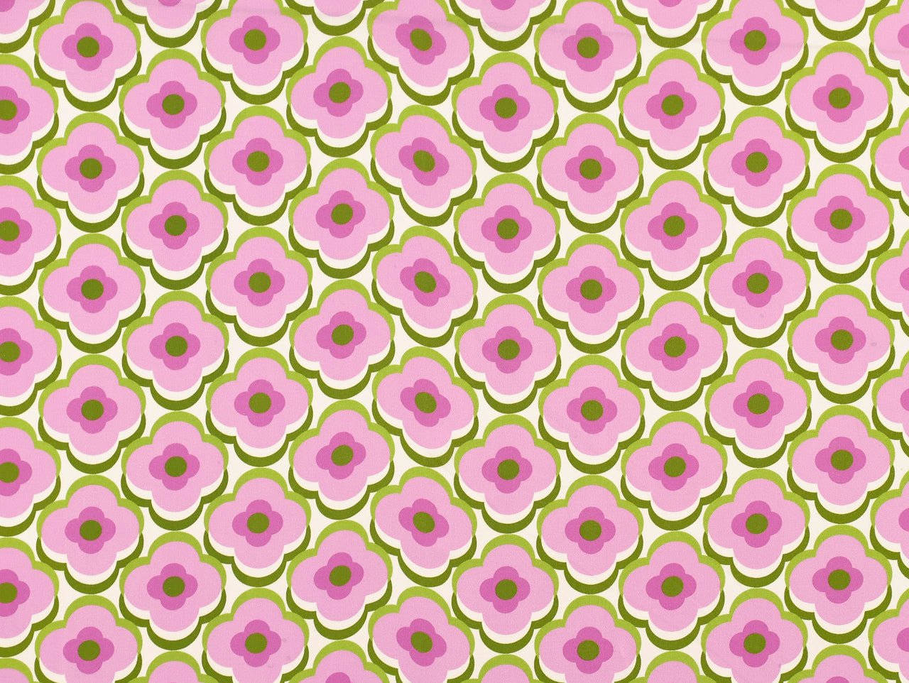 Retro Floral Viscose Lawn - Pink - Deadstock - Fabric Godmother - Simplifi Fabric