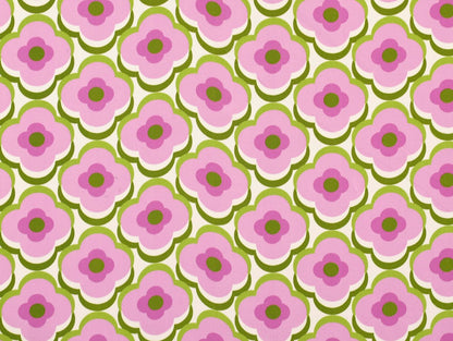 Retro Floral Viscose Lawn - Pink - Deadstock - Fabric Godmother - Simplifi Fabric