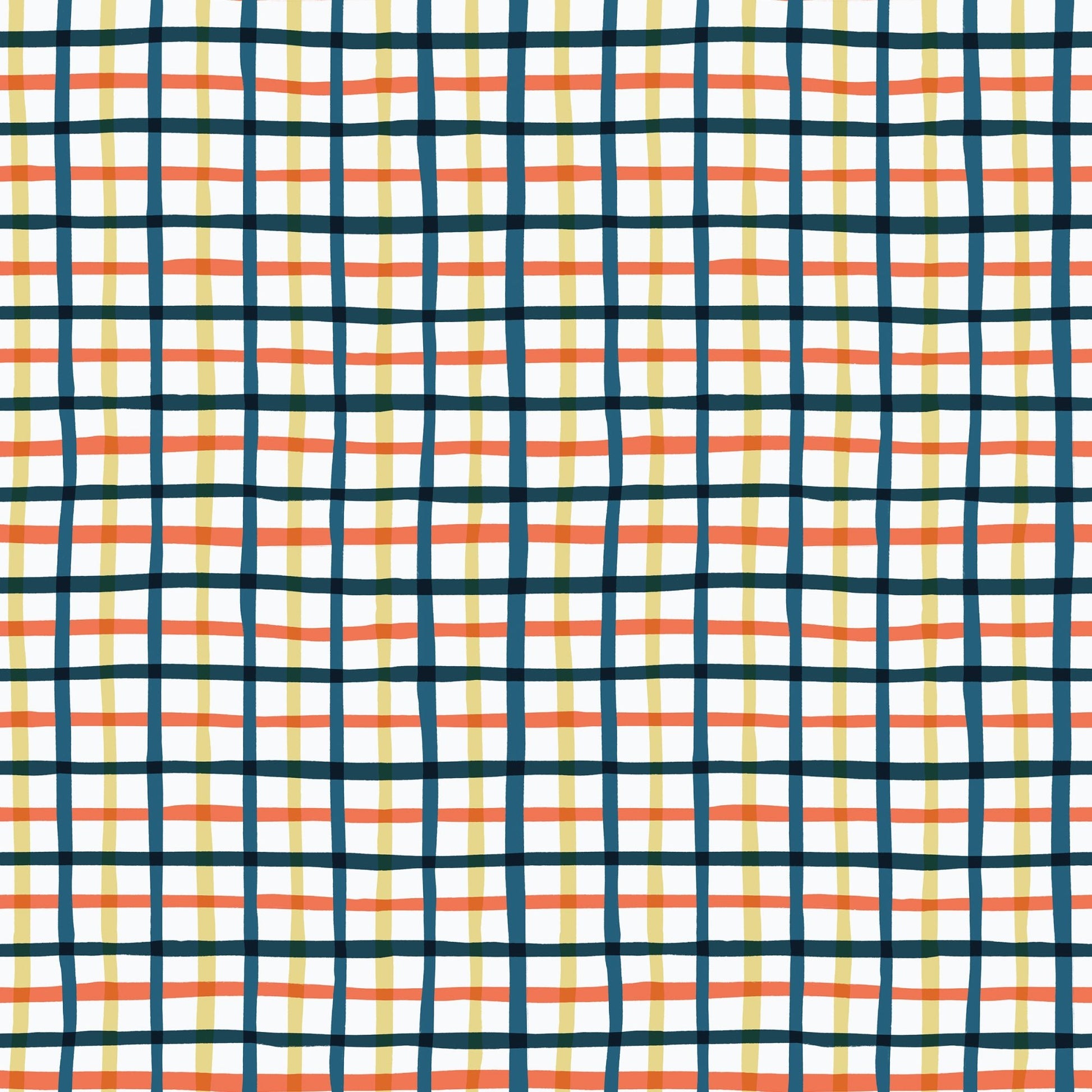 Retro Plaid - Red/Gold - Camp Canine - Krissy Mast - Cloud 9 Fabrics - Poplin - Simplifi Fabric