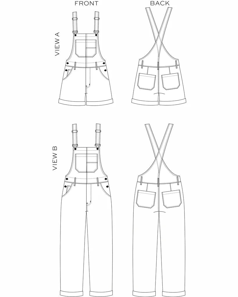 Riley Overalls Sewing Pattern - True Bias - Simplifi Fabric