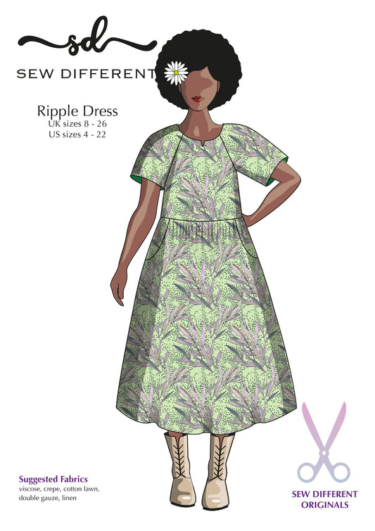 Ripple Dress - Paper Sewing Pattern - Sew Different - Simplifi Fabric