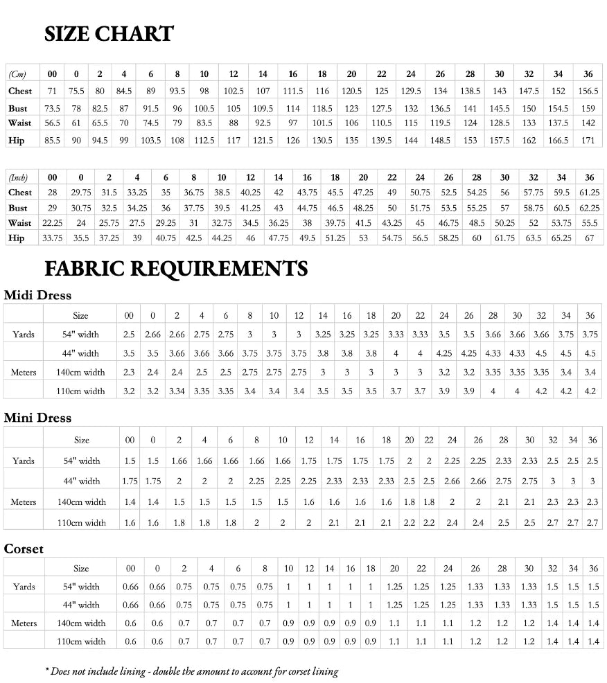 Riviera Dress & Corset - PDF Sewing Pattern - Maiden Mary Designs - Simplifi Fabric