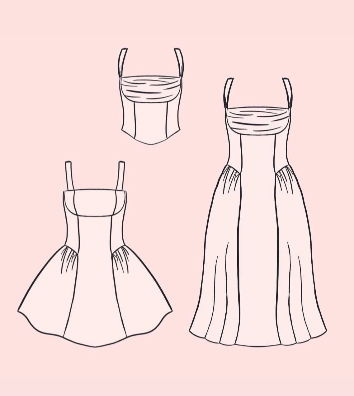 Riviera Dress & Corset - PDF Sewing Pattern - Maiden Mary Designs - Simplifi Fabric