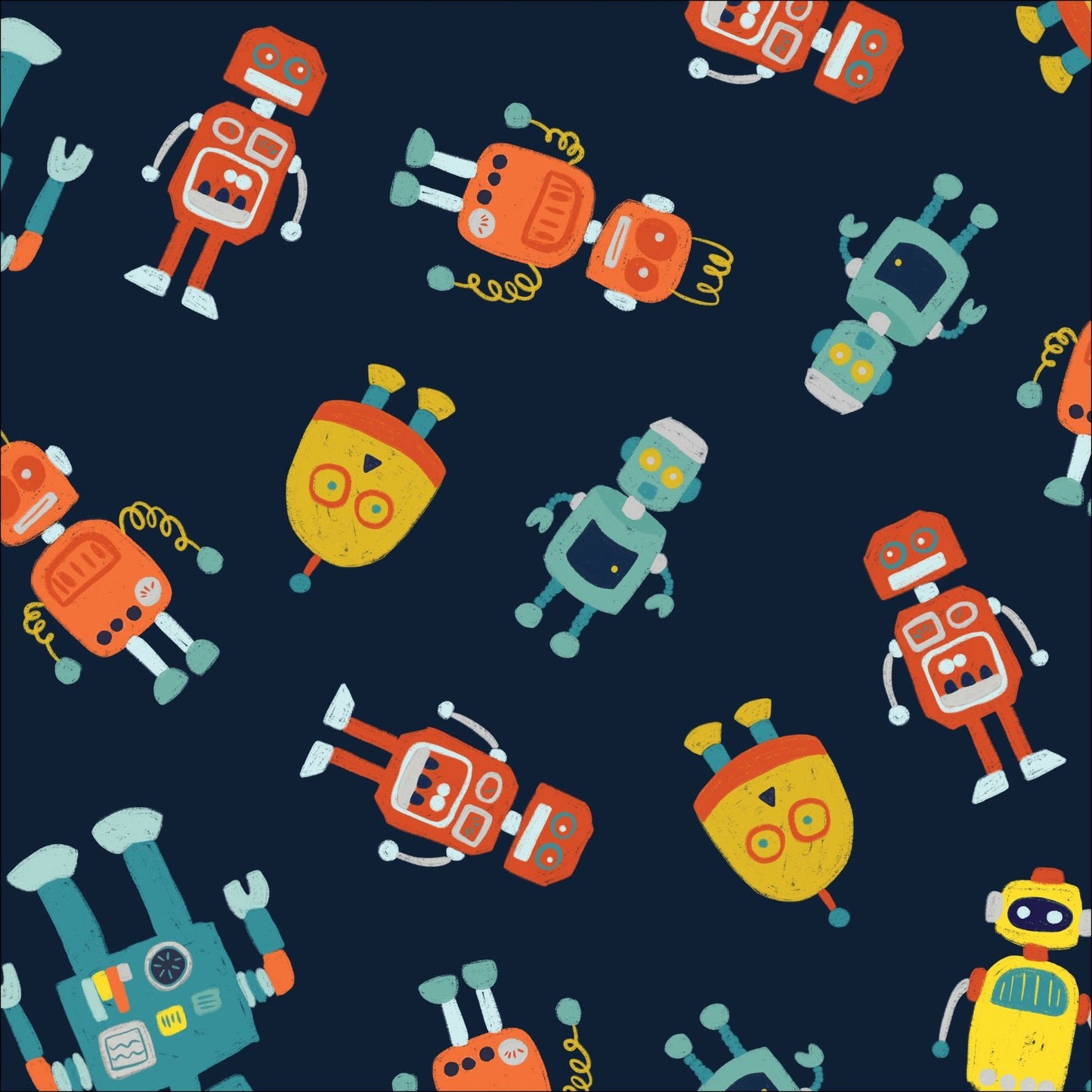 Robots Navy - High Gear - MK Surface - Cloud 9 Fabrics - Poplin - Simplifi Fabric