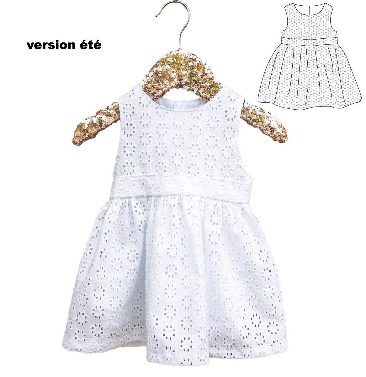 Roma Dress Sewing Pattern - Baby Girl 6M/24M - Ikatee - Simplifi Fabric