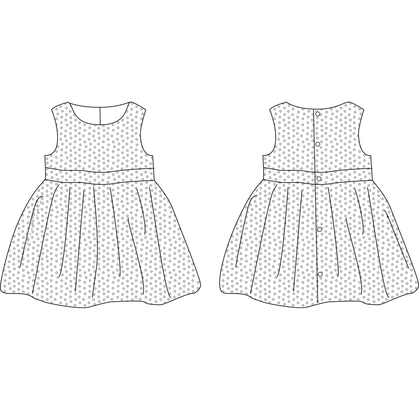 Roma Dress Sewing Pattern - Baby Girl 6M/24M - Ikatee - Simplifi Fabric