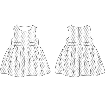 Roma Dress Sewing Pattern - Baby Girl 6M/24M - Ikatee - Simplifi Fabric