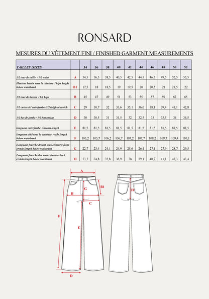 Ronsard Jeans Paper Sewing Pattern - Maison Fauve - Simplifi Fabric