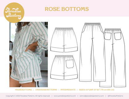 Rose Bottoms PDF Pattern - Paradise Patterns - Simplifi Fabric