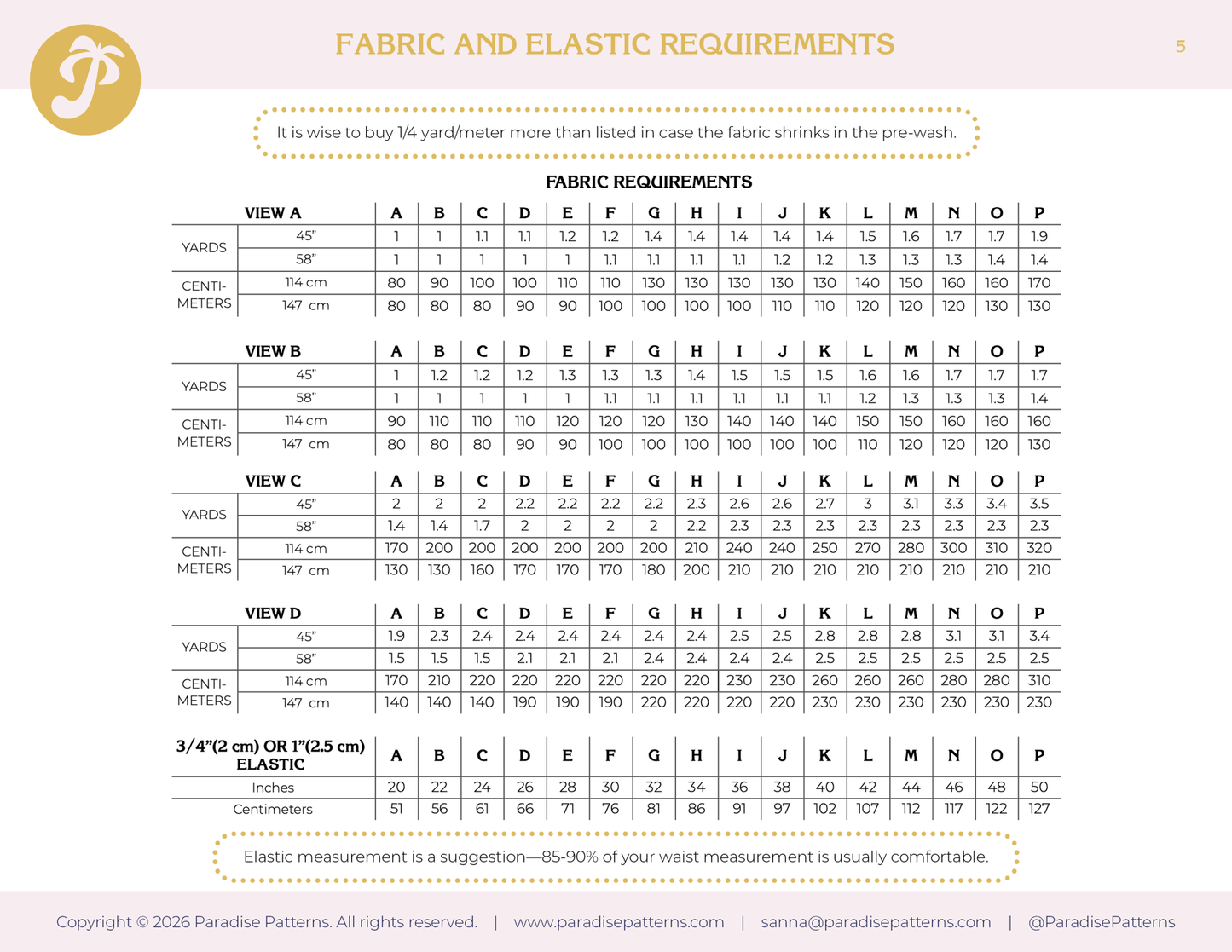 Rose Bottoms PDF Pattern - Paradise Patterns - Simplifi Fabric