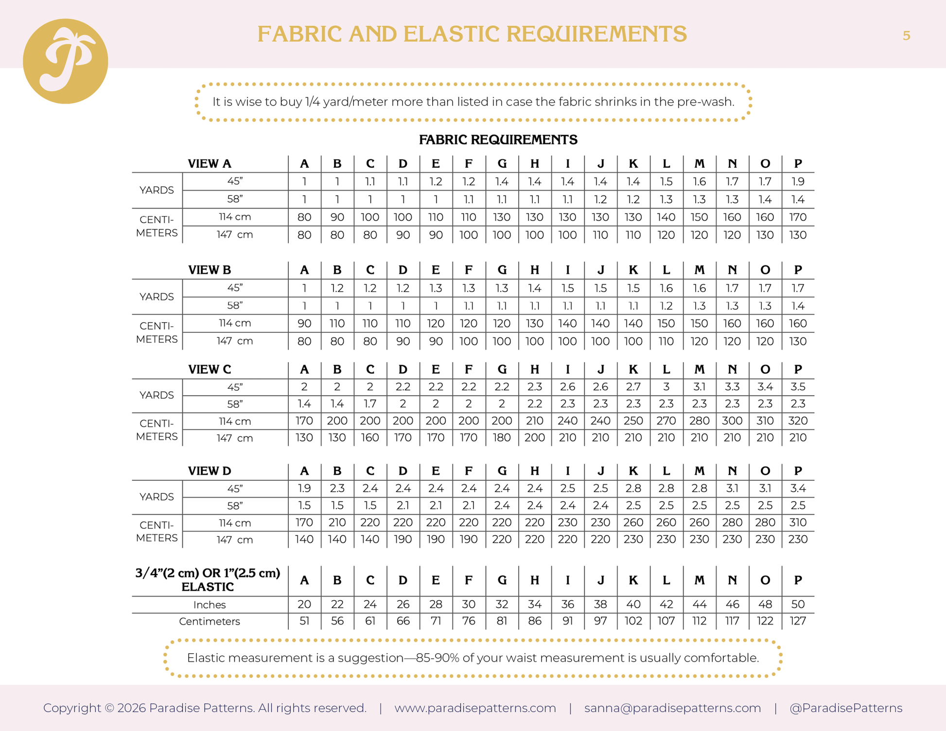 Rose Bottoms PDF Pattern - Paradise Patterns - Simplifi Fabric