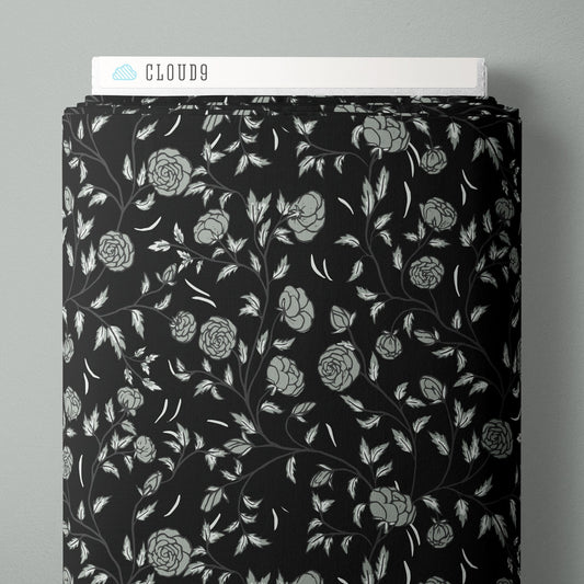 Rose Bramble - Ebony - Twilight Reverie - Lisee Ree Designs - Cloud 9 Fabrics - Poplin - Simplifi Fabric