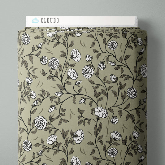 Rose Bramble - Moss - Twilight Reverie - Lisee Ree Designs - Cloud 9 Fabrics - Poplin - Simplifi Fabric